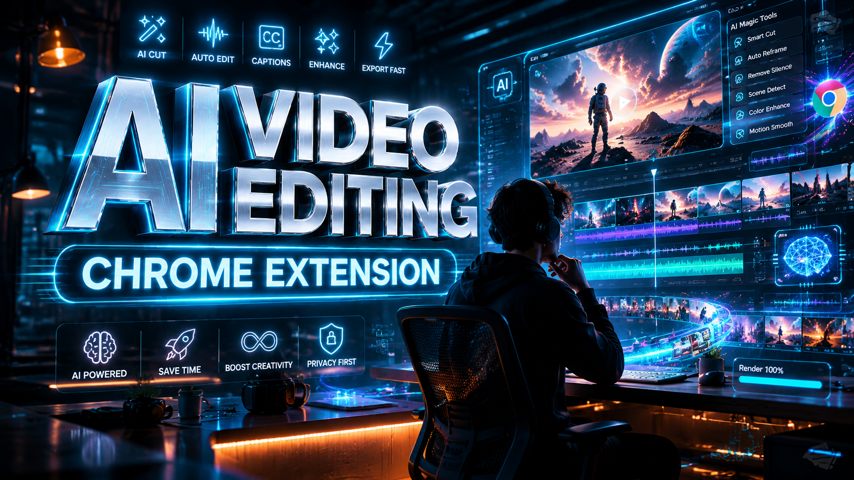 Meilleures extensions Chrome de montage vidéo IA pour 2026