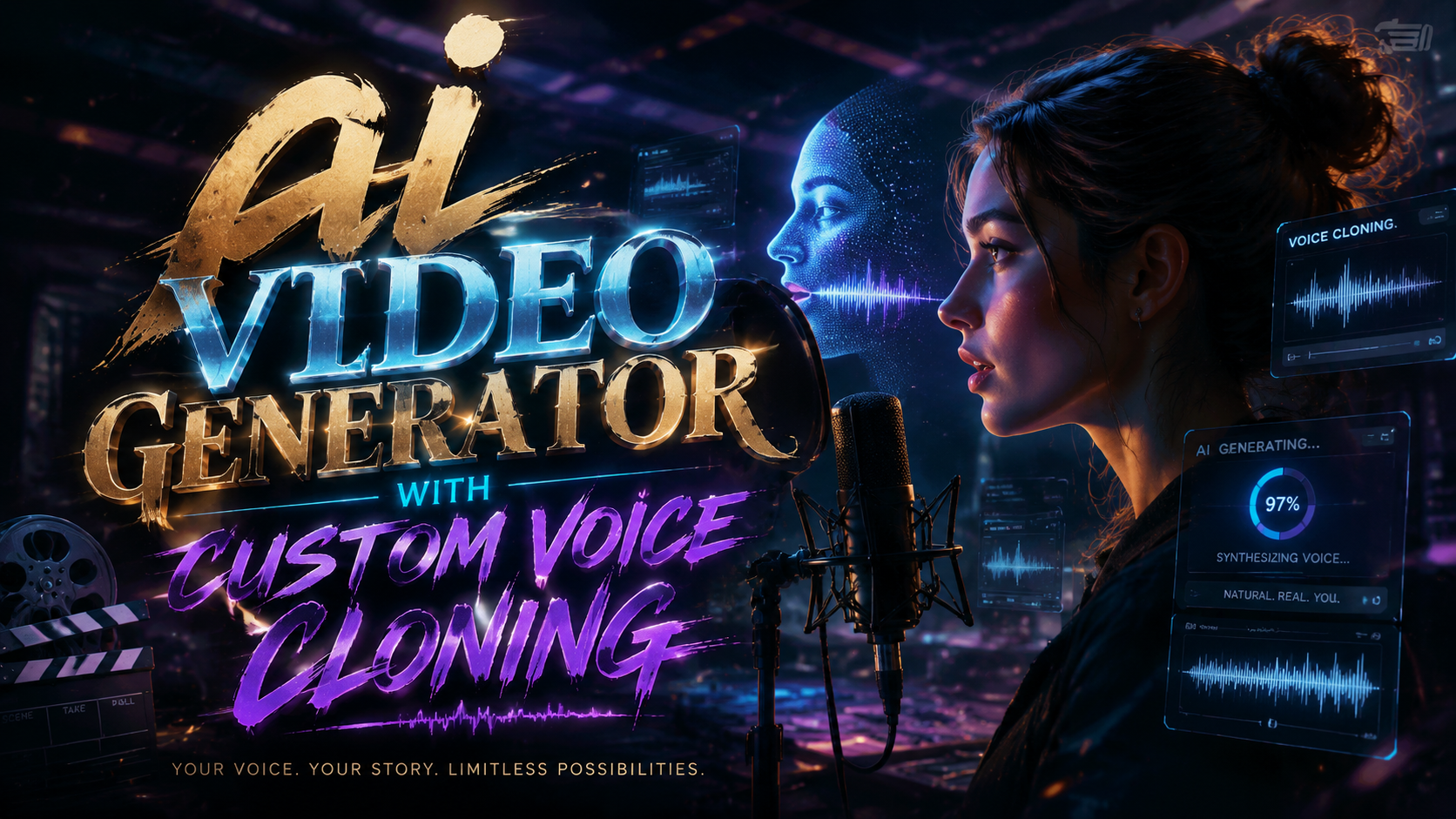 AI Video Generator com Clonagem de Voz Personalizada